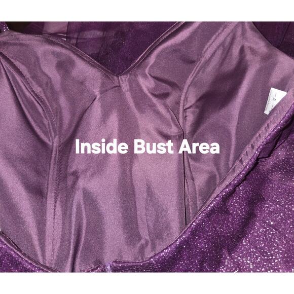 Chong Xiao Purple Tulle Dress Medium? Sparkly Fit And Flare Skater NWT Party - Picture 15 of 16